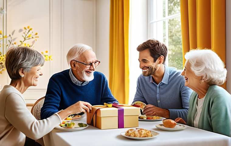 상속재산 분할과 세금 - **Prompt:** A multi-generational French family, consisting of a visibly warm elderly couple (grandpa...