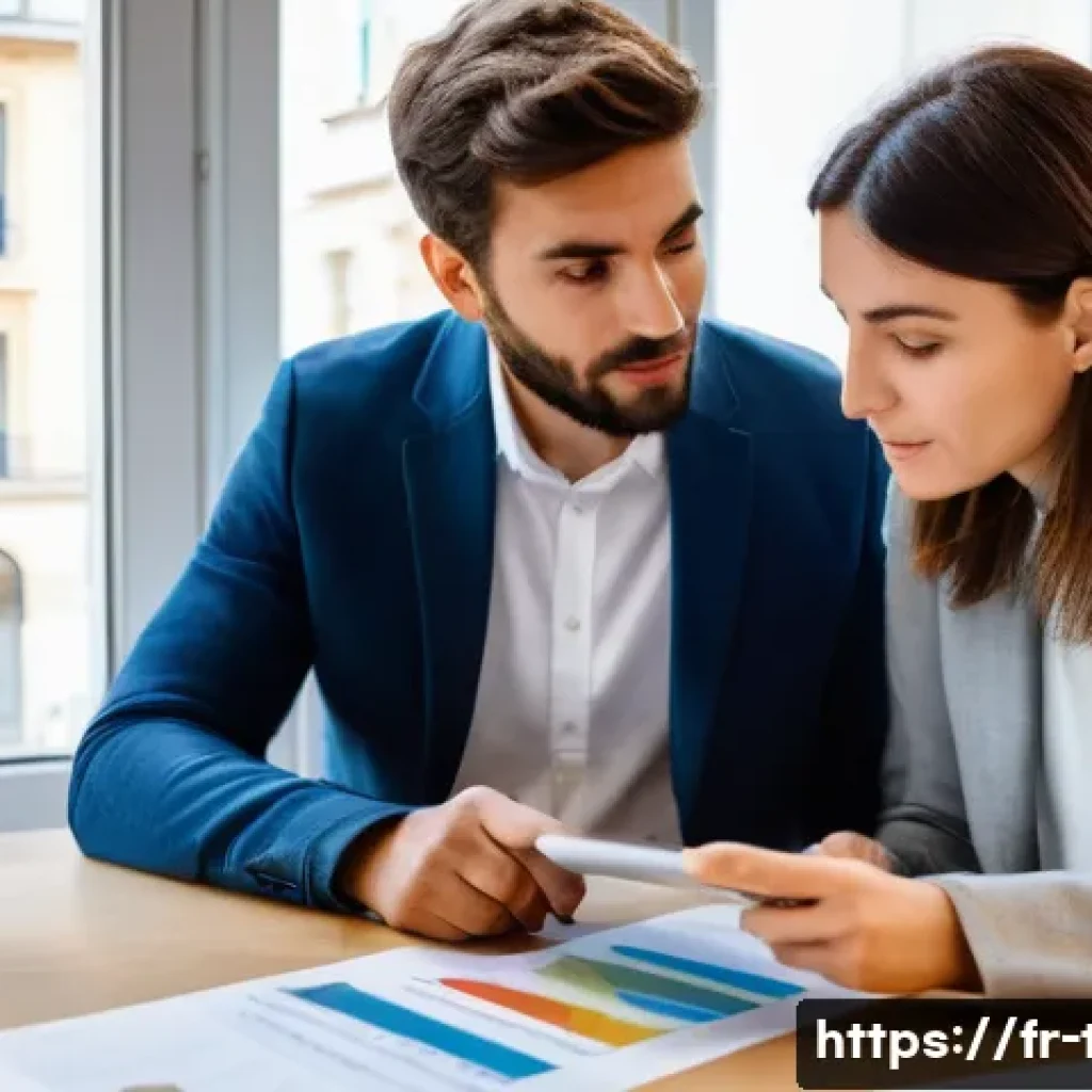 지방세와 국세의 차이 - **Prompt:** A young, diverse French couple in their late 20s to early 30s, dressed in smart casual a...
