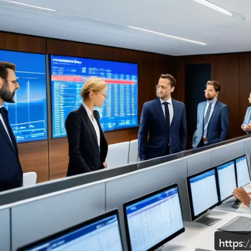 법인세율 변화 추이 - A modern French corporate office environment in 2024, showing diverse business professionals in form...